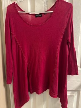 Tempted Raspberry Scoop Neck Long Sleeve Top